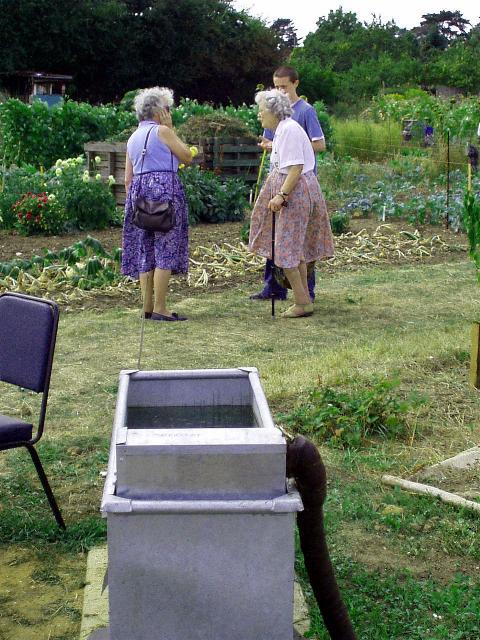 Visitors at Foster Road allotments, 16th August 2003